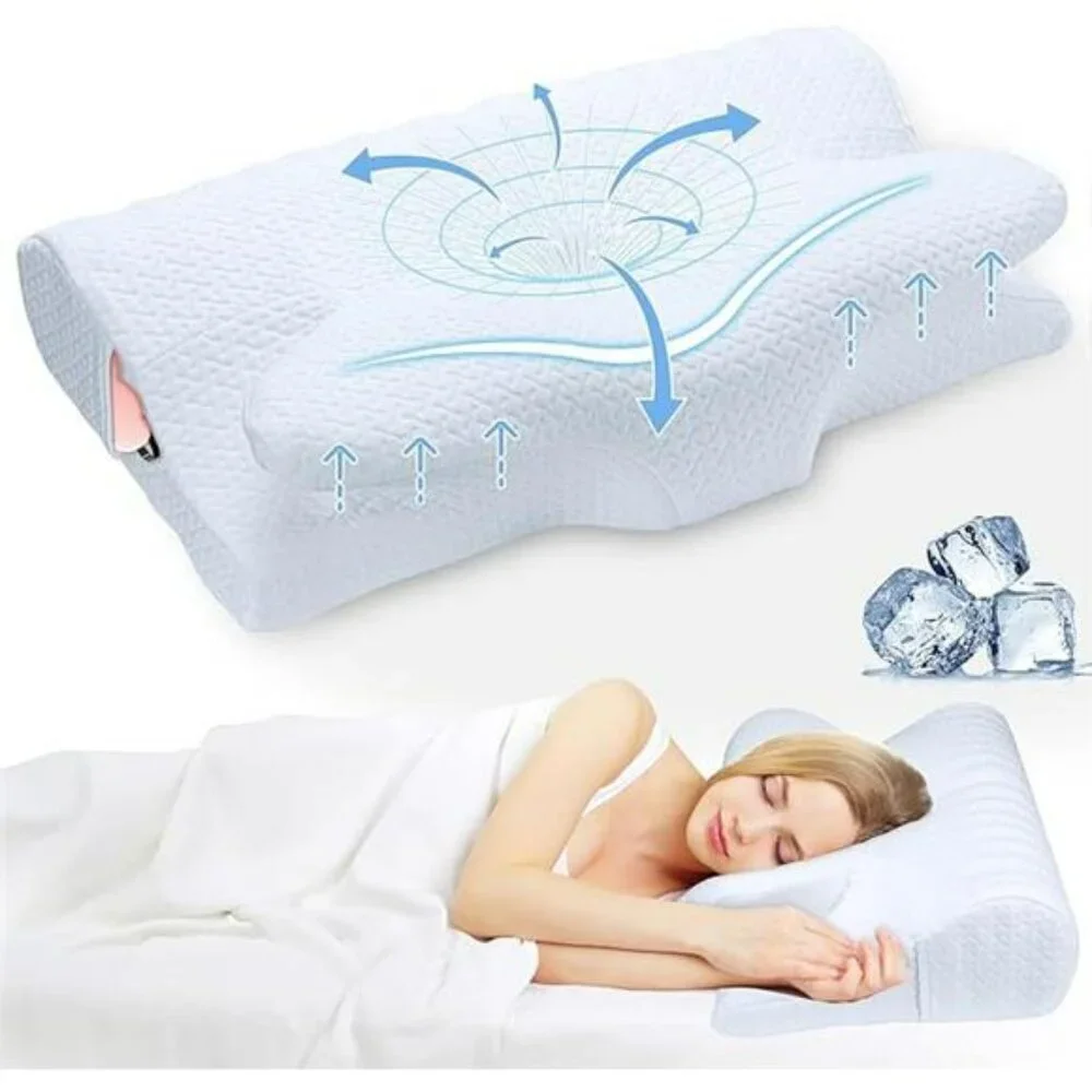 Memory foam cervical neck pillow adjustable side sleeper pillow for pain relief